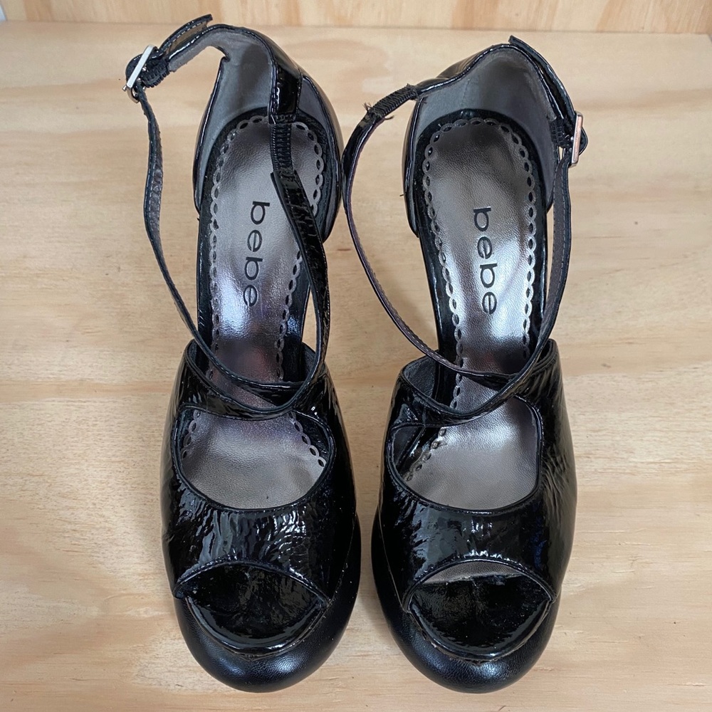 Bebe Black Platform Heels